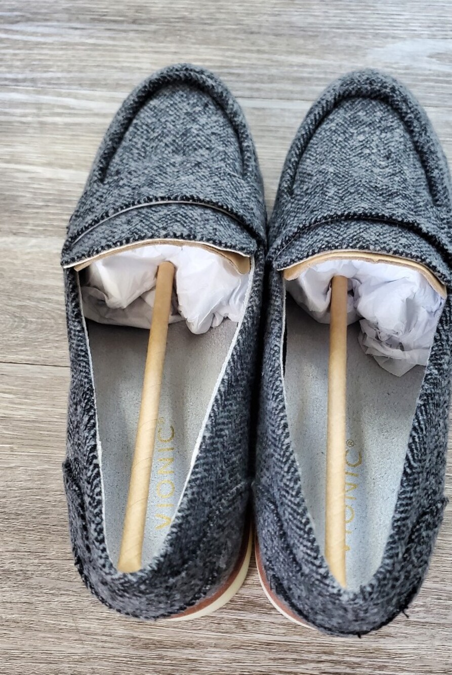 Vionic Women's Cleo Loafer - Gray Herringbone Slip-On Loafers - Picture 3 of 9